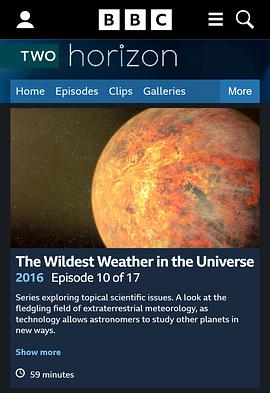 地平线系列：宇宙中最狂野的天气海报